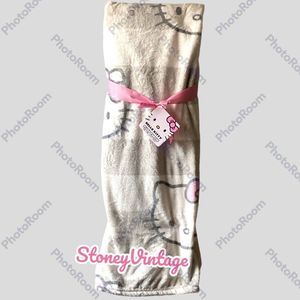 Hello Kitty Soft Touch Throw Blanket (50x70) Viral Tiktok Gray and White Stripes